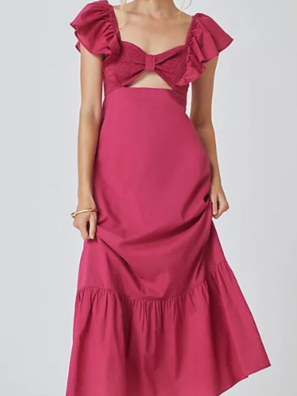 Anthropologie X Farm Rio Magenta Midi Dress